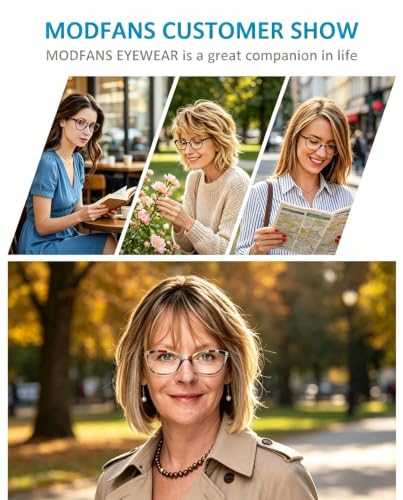 MODFANS Zestaw 5 okularów do czytania 2.0, okulary powiększające, lekkie gałązki sprężynowe, okulary korekcyjne, 5 par kolor Melangee