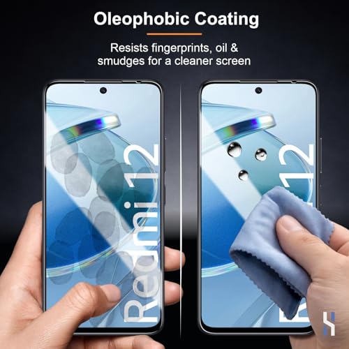 Image of Tempered Glass for Redmi 12 | Redmi 13 | Poco M6 Plus (6.79 Inch) Military Grade 9H Screen Guard, Anti-Scratch, Shatterproof, Edge-to-Edge Full Coverage - Black Border