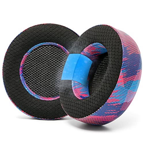 Image of WC Freeze Virtuoso - Hybrid Fabric Cooling Gel Replacement Earpads for Corsair Virtuoso Gaming Headset, Made by Wicked Cushions, Improved Durability, Thickness and Sound Isolation | (Speed Racer)