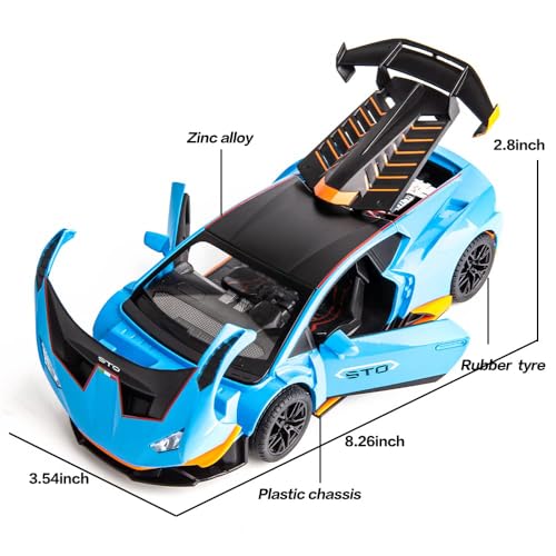 Vehículo a Escala 1:24 WAKAKAC Azul con Luces y Sonido miniatura 6
