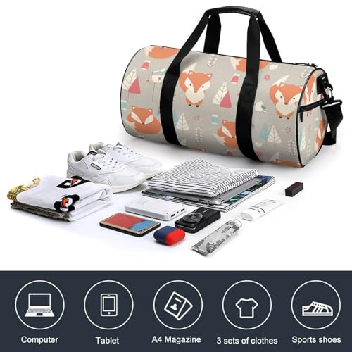 Sac de voyage petit renard fleurs pour camping et randonnée active