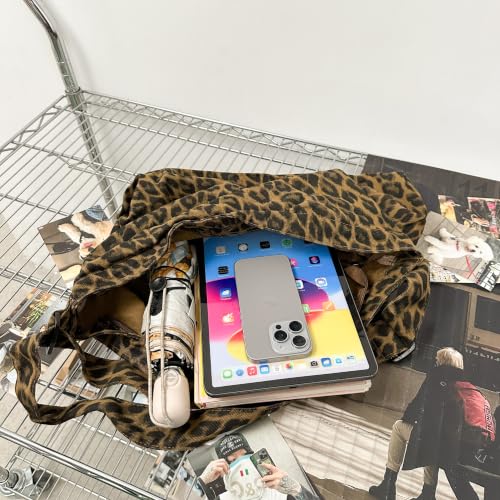 Image of Cotton Tote Handbag Women Canvas Crossbody Beach Bag Hobo Shoulder Tote Bag with 3 External Pocket,Zipper Closure