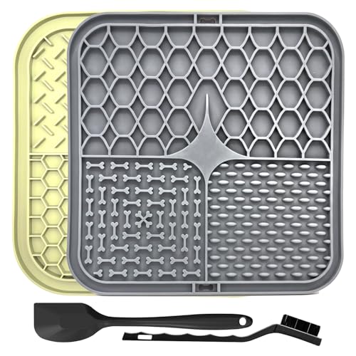YSYONBOE Alfombrillas para Lamer Perros y Gatos con Ventosas, 20X20cm Alimentador Lento para Perros Gatos Grandes y Cachorros, Aliviar la Ansiedad, Sin BPA, para Bañar, Alimentar y Entrenar
