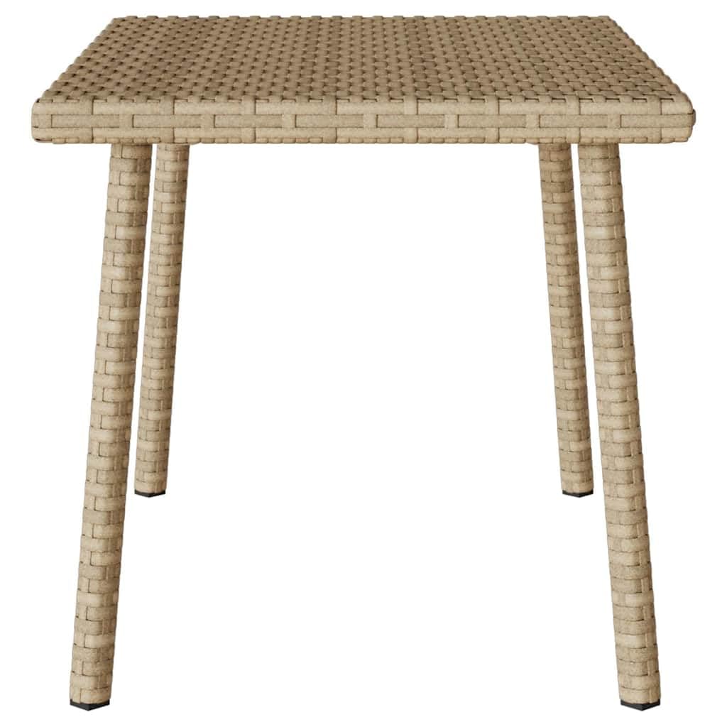 Stoły ogrodowe na zewnątrz - stolik kawowy ogrodowy prostokątny beżowy 60x40x37 cm Poly rattan
