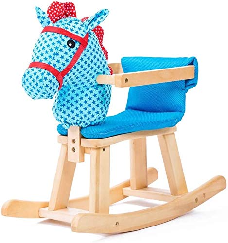 ZHANGYUEFEIFZ Schaukelpferd Plüsch Schaukeltier Pferd Rocking Horse Kinder Schaukelstuhl Holz Pferd Massivholz Musik…