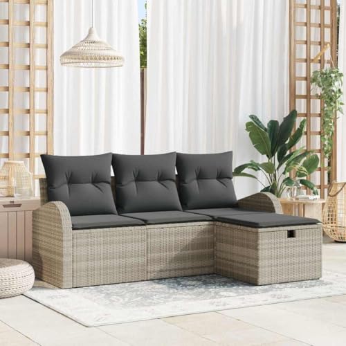 Canapé de jardin modulaire polyrotin résistant intempéries avec coffre de rangement - 2