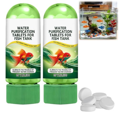 70 bolas potentes tabletas de purificación de agua para acuarios, limpiador rápido de peceras, tabletas purificadoras de agua para peceras que eliminan la turbidez y las impurezas para un acuario