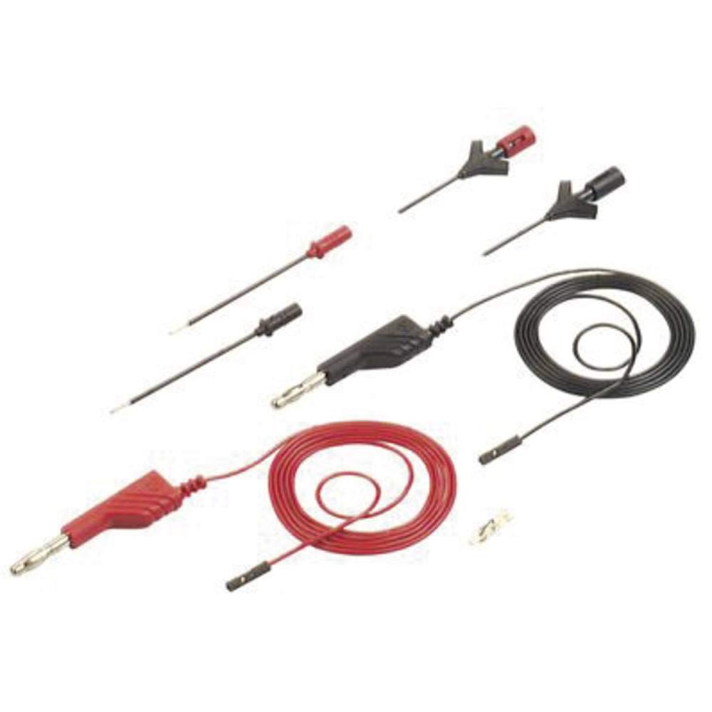 KIT puntali [ Spina a listello 4 mm - Presa 0 64 mm] 1.00 m Nero Rosso SKS Hirschmann PMS 0 64
