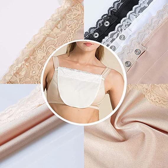 Image of Cotton Clip-on Mock Lace Camisole for Women,Deep Neck Cleavage Cover Cami Secret