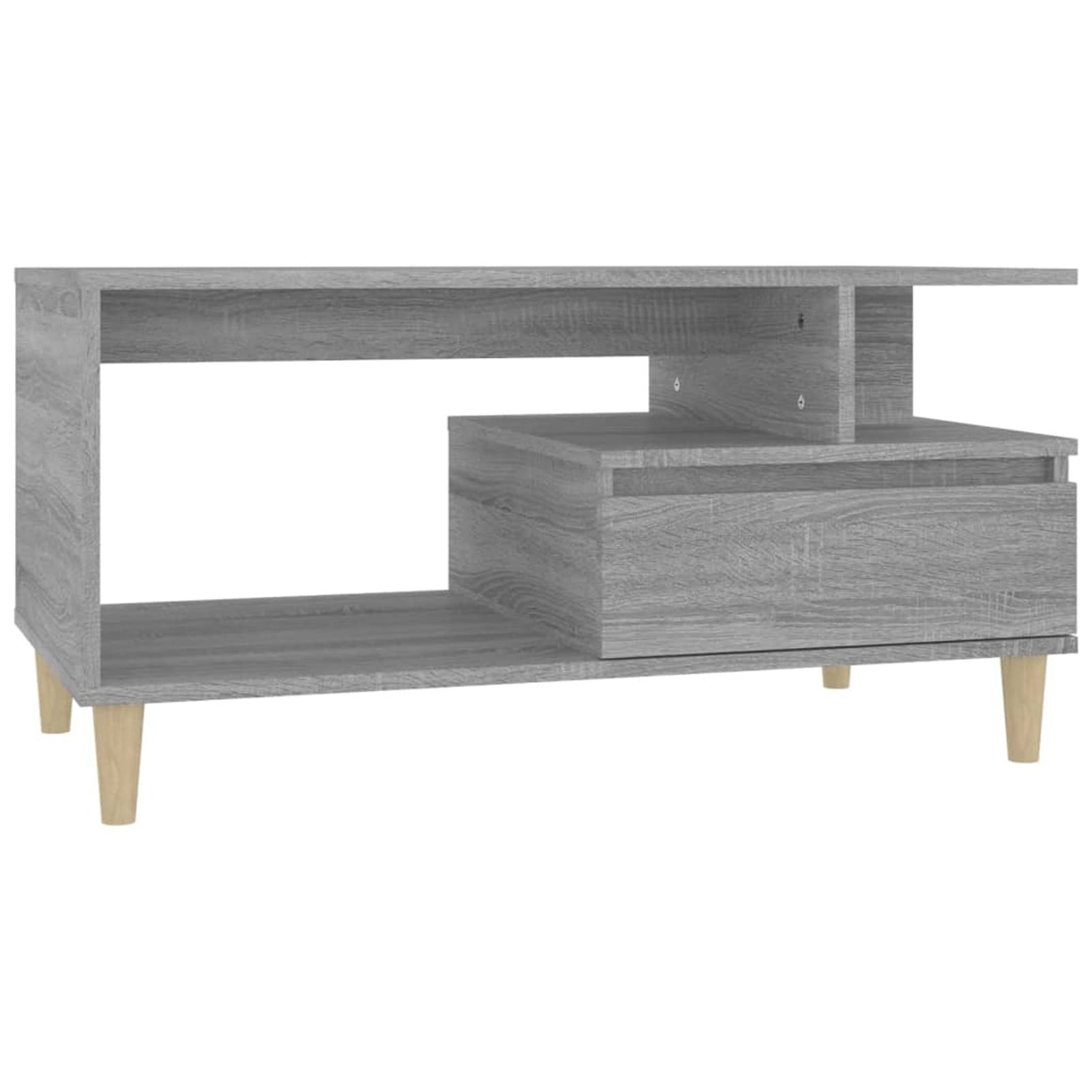 Tavolino Basso Da Caffè - Tavolino Da Salotto Grigio Sonoma 102x50x45cm Legno Multistrato Bv105556 Bonnevie 74555534