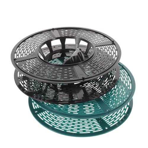 PAMINGONO Carretes de Almacenamiento para Luces Navideñas, Soporte Organizador de Cables de Cuerda, 2 Piezas, Plástico Resistente, Colores Negro y Verde, Enrollador Compacto para