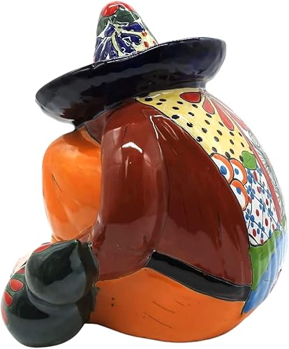 Miniatura 6 de Pancho Cowboy - Figura grande pintada a mano para interiores y exteriores, multicolor esmaltada (Puebla)