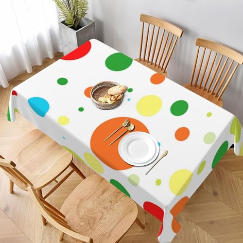 BNVSADC Twister Nappe rectangulaire imprimée à pois 228 x 152 cm en polyester résistant à l'eau pour cuisine, salle à manger, fête, camping
