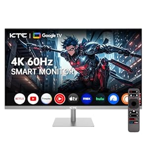 32 Inch 4K Smart Monitor with Google TV System 3840 * 2160P Netflix Licensed Type C 65W PD Speakers 5W*2 Dolby Audio Hey Google Voice Remote HDR WiFi Bluetooth VESA Tiltable 32 in Smart TV