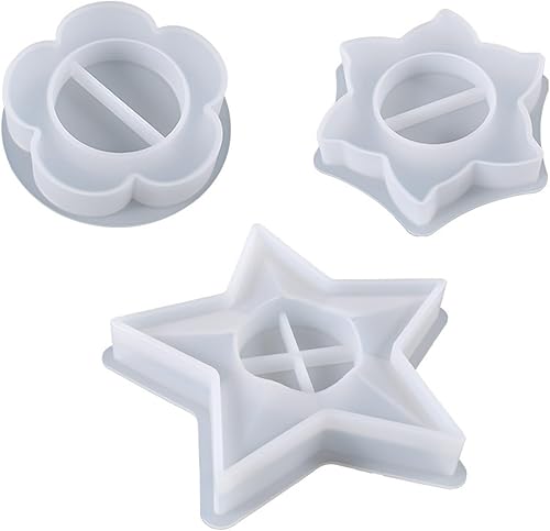 Miniatura 7 de Portavelas de resina epoxi moldes de silicona para candelabros, forma de molino de viento, moldes de resina para candelabros, contenedores de