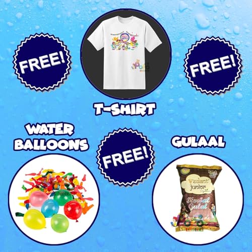 Image of Holi Pressure Pichkari with Fish Character Bag Tank- 3 LTR, with Free Balloons, Gulal and Surprise Holi Gift | Multicolor | 2 Mode Water Gun | PoPo Toys