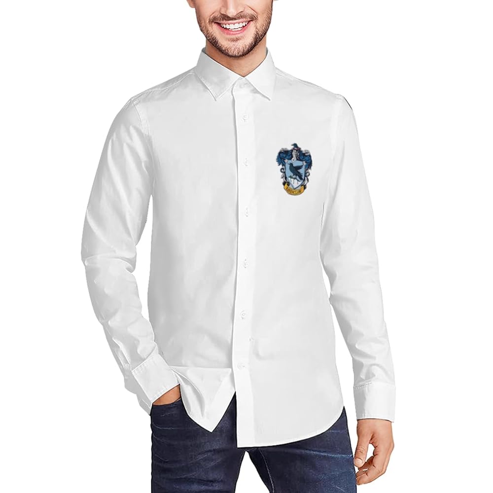 ハリポタ　長袖シャツ 公式 ハリーポッター 2本線ライン 長袖 Yシャツ ホグワーツ寮 4