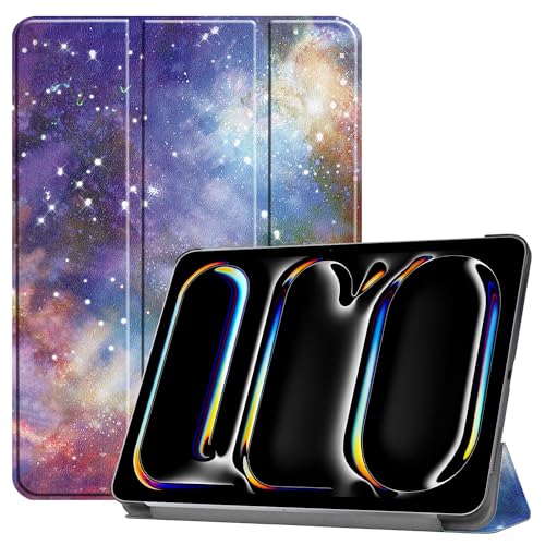 For iPad Pro 13インチ (M5 第8世代、2025 /M4 7世代、2024) ケース 【larfbulroc】軽量 薄型 PU レザー スマート カバー 耐衝撃 傷防止 ハード 背面 ケース 三つ折り スタンド オートスリープ ウェイクアッ