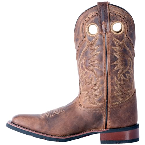 Laredo Dan Post Tan Kane Broad Square Toe Mens Western Boots 78124