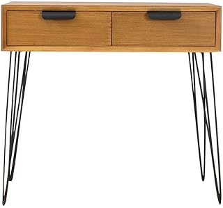 Suárez Consolle con 2 cassetti, noce, nero, 80 x 34 x 77 cm