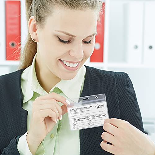 3Pcs Vaccine Card Holder, Id Badge Holders Sealable Waterproof Clear Plastic Holder, Horizontal Badge Id Name Tag With Waterproof Type Resealable Zip For Work Id Card, Name Tag, Driver License #TOP2