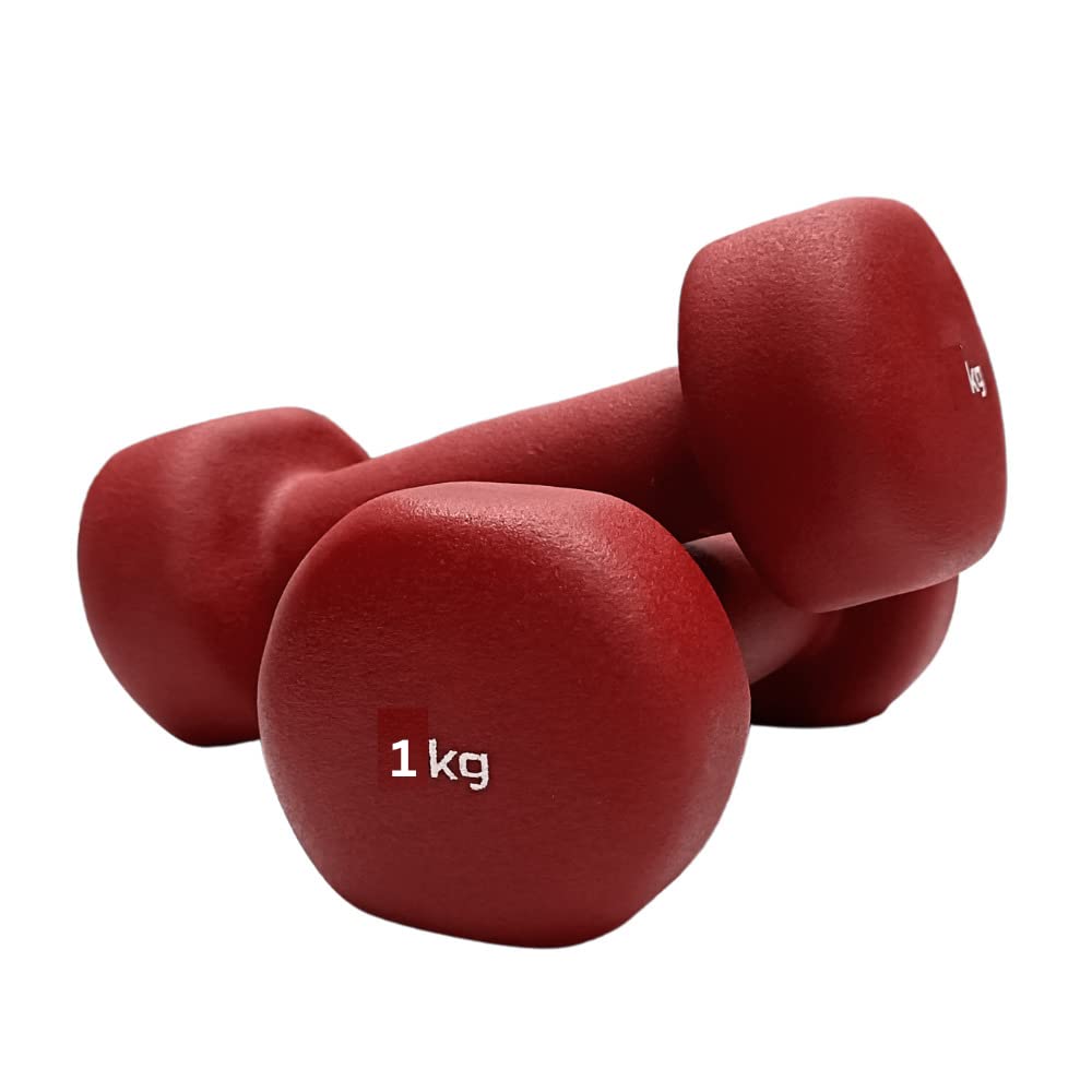 SIGNATRON Home Gym Exercise Cardio Aerobic Training Fitness Grippy Neoprene Coated Fixed Weight Dumbbell (Pair) (1 Kg x 2) (B0BDFV6NK3) Amazon Price History, Amazon Price Tracker