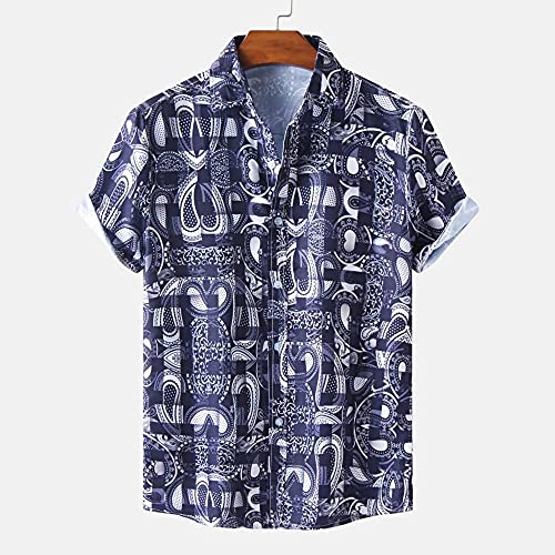Chemise hawaïenne homme pour vos vacances et soirées d'été tropicales bleu marine