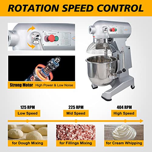 Hakka-Commercial-Food-Mixer-4-Funtion-20Qt-Dough-Mixer-Machine-with-Stainless-Steel-Bowl-3-Speeds-Adjustable-Dough-Hooks-Whisk-Beater-Stand-Mixer-With-Safety-Guard-1100W-110V