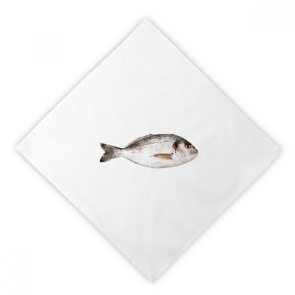 Serviettes de table tissu blanc Poisson de mer réutilisables 47cm x 47cm lot de 2