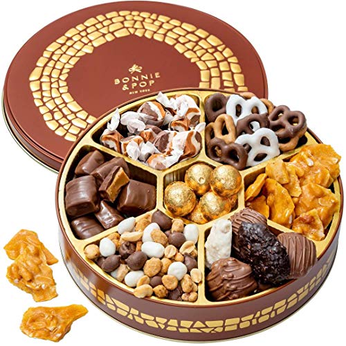 Valentines Day Gift Basket  Chocolate Gourmet Food Gifts Prime - Mothers & Fathers Day Chocolate Nut Gift Box, Assortment Tray - Birthday, Sympathy, Men, Woman & Families - Bonnie & Pop