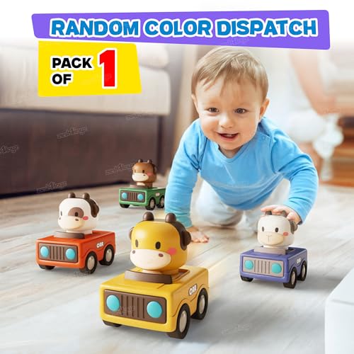 Image of Zest 4 Toyz Press and Go Car Toy for Kids Cartoon Animal Push & Go Cars Friction Powered Vehicles Educational Toys for Boys & Girls 12 Months+ (Pack of 1) Random Dispatch