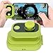 Heayzoki Mobile Phone Game Joystick, Toggle Mode with Intelligent Pressure Function, for iOS Universal, Built in Activation Cable, Rubber Coated Grip (Green)