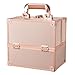 Kosmetikkoffer Schminkkoffer Leer Make up Koffer Alu Beauty Case Abschließbarer Nagelkoffer Multikoffer, Rosegold