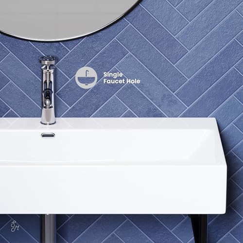 Image of Swiss Madison Well Made Forever SM-CS734, Claire 40 inch Ceramic Console Sink In Glossy White Basin