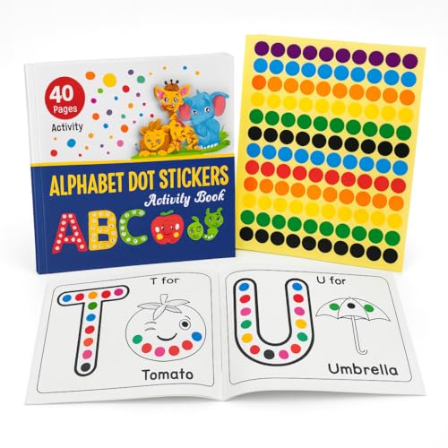 Image of Dot Stickers for Kids Activity Book for 2-5 Year Old - 1600+ Colorful Dot Stickers, 40 Pages Learning Workbook for Preschool Kids, Fine Motor Skill Builder, Educational Activity Book