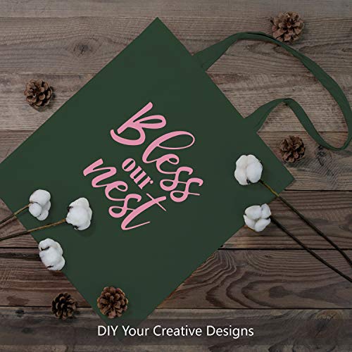 Image of TOPDesign 6-Pack Economical 16 inchx15 inch Green Black Cotton Tote Bag, Lightweight Medium Reusable Grocery Shopping Cloth Bags, Suitable for DIY, Advertising, Promotion, Gift, Activity
