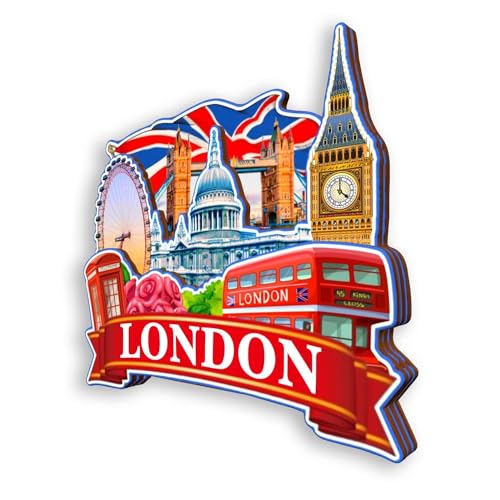 Imán de refrigerador Londres Reino Unido con diseño 3D miniatura 3