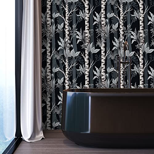 VEELIKE Black Jungle Wallpaper Tropical Leaf Contact Paper Peel and ...