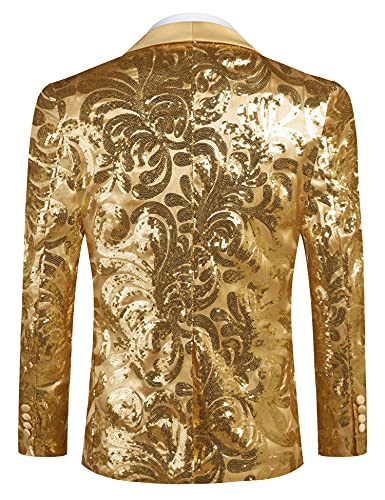 COOFANDY Men's Sequin Blazer Sparkly Glitter Jacket Shiny Floral Suit Jacket Stylish Party Wedding Banquet Prom Tuxedo3