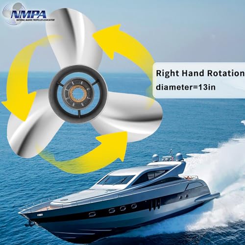 Image of VIF Boat Propeller with Yamaha Engines OEM Upgrade Stainless Steel Outboard Motors 60 /70 /75 /80 /85 /90 /100 /115 HP 15 Tooth, RH,14p 15p 17p 19p 21p