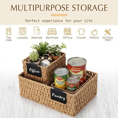 Marsui-6-Pcs-Wicker-Storage-Baskets-for-Pantry-Organization-with-Labels-Handwoven-Paper-Rope-Multi-size-Natural-Wicker-Storage-Bins-for-Organizing-Small-Baskets-Container-for-Shelves-Closet-Toilet