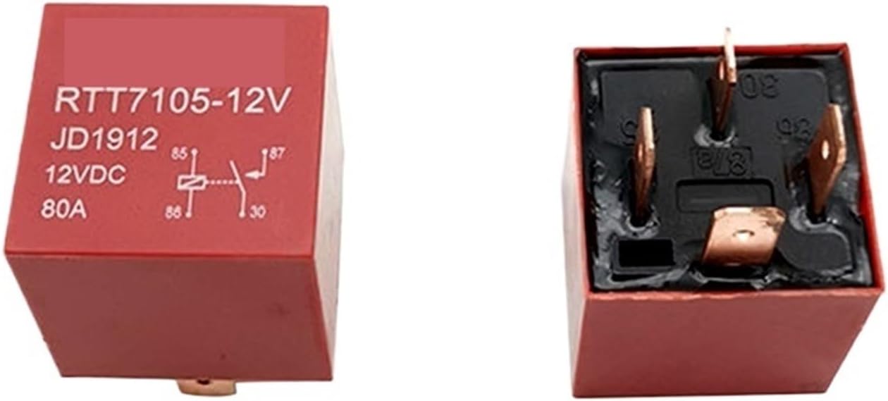 Waterproof Heavy Duty Relay 4/5Pin DC 24V 12V 80A Headlamp Automotive Car Relay(Red 80A 12V 4Pin)