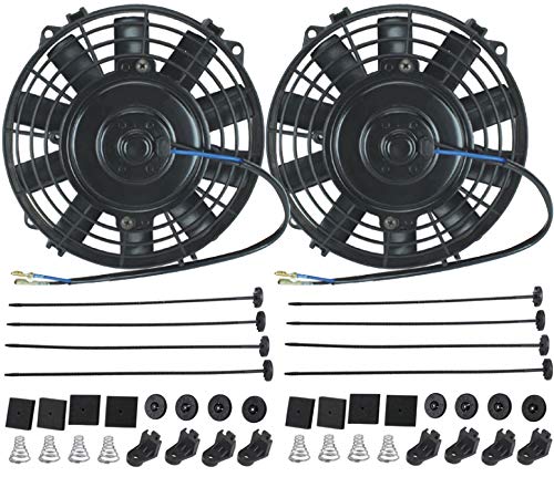 American Volt Upgraded 90 Watt Motor 12 Volt Electric Radiator Cooling Fan High Performance Thermo Cooler Best CFM (8" Inch, Dual Fan)
