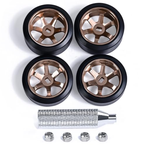 Abendor 6-Spoke RC Car Rims & Drift Tires for 1/28 Models