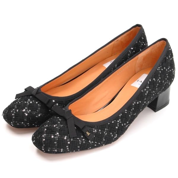 美品　ランバンオンブルー　パンプス スクエアトゥリボンモチーフ　24cm スクエアトゥリボンモチーフパンプス（パンプス）｜LANVIN en