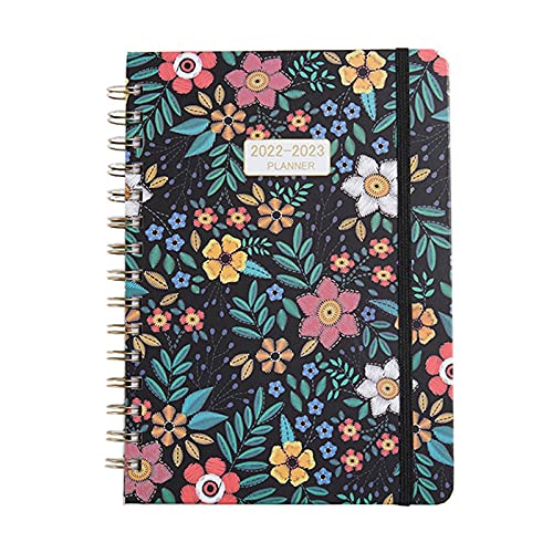 Yommie Collegeblock mit register Notizbuch liniert A5 Notebook Kalender Hardcover Notizheft mit Gummiband Block mit Rand Ringbuch Sonnenblumen Cover