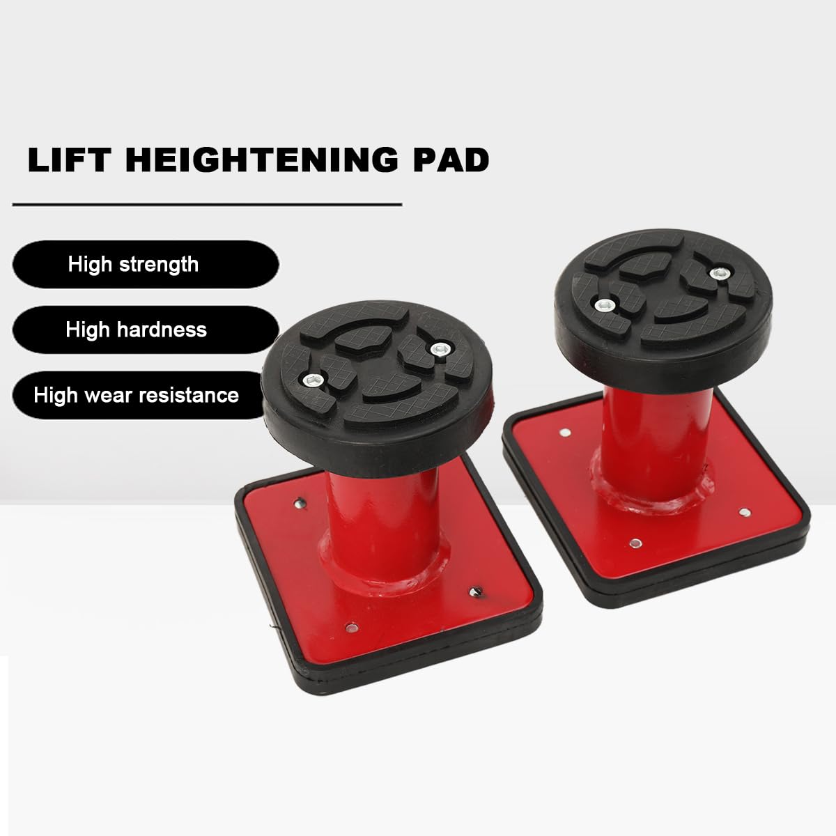 2 Stück Drehteller Tragarmteller, 15-23cm Höhe Verstellbar Gummiteller Hebebühne Aufnahmeteller Gummiauflage Nussbaum für Hebebühnen Pkw SUVs LKW, 140 × 150mm Lift-Erhöhungspad