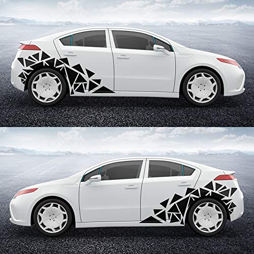 Image of 2 Pieces Triangle Car Decals Vinyl Decal Car Graphics DIY Car Body Sticker, Black