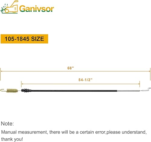 Miniatura 2 de Ganivsor Cable de control de tracción para cortacésped 105-1845 para cortacésped autopropulsados de 22 pulgadas