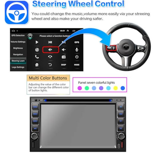 Reproductor DVD para auto Polarlander 2 Din 7'' Bluetooth miniatura 6